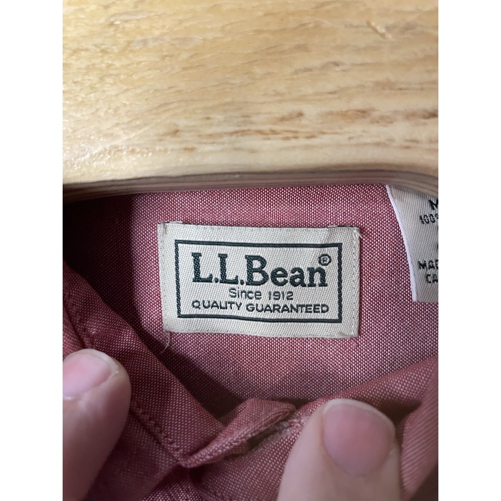 LL Bean Shirt Mens L-Reg Red Traditional Fit Button Down Long Sleeve - Picture 2 of 6